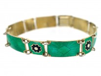 Silver ​& Green Enamel Norwegian Bracelet