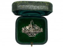 Italian 19th Century Diamond Set Flower Basket Giardinetti Brooch