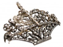 Italian 19th Century Diamond Set Flower Basket Giardinetti Brooch