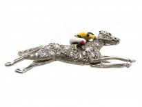 Diamond Horse & Jockey Brooch in Original Garrard & Co. Case