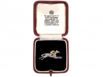 Diamond Horse & Jockey Brooch in Original Garrard & Co. Case