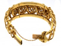 French 18ct Gold natural Pearl & Diamond Bracelet