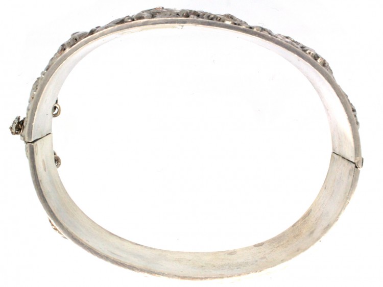 Repoussé Bangle with Flower Design