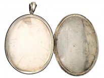 Large Silver Oval Victorian Locket