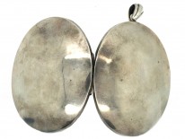 Large Silver Oval Victorian Locket