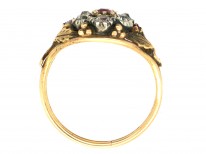 Regency Diamond & Ruby Flower Cluster Ring