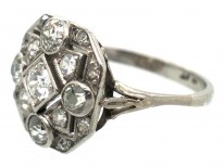 Art Deco Platinum Octagonal Diamond Set Ring