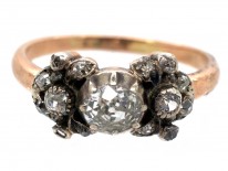 Georgian Diamond Three Stone Ring