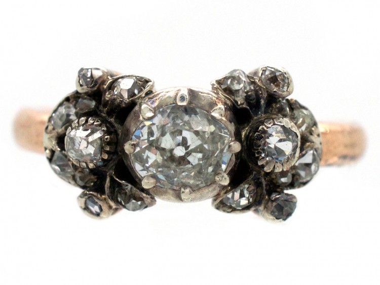 Georgian Diamond Three Stone Ring