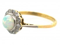 Edwardian Opal & Diamond Cluster Ring
