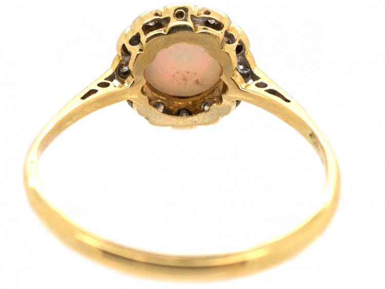 Edwardian Opal & Diamond Cluster Ring