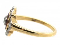 Art Deco Ruby & Diamond Target Ring