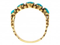 Regency 18ct Gold & Five Stone Turquoise Ring