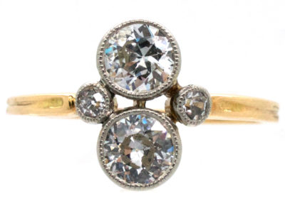 Art Deco Two Stone Diamond Ring