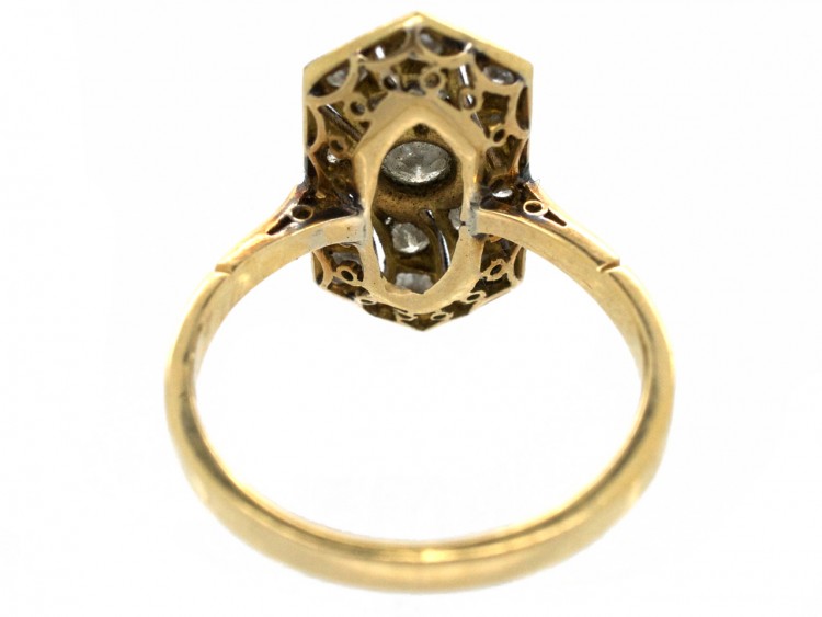 Art Deco Rectangular Wave Design Diamond Ring