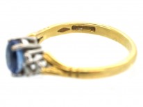 18ct Gold Ceylon Sapphire & Diamond Ring