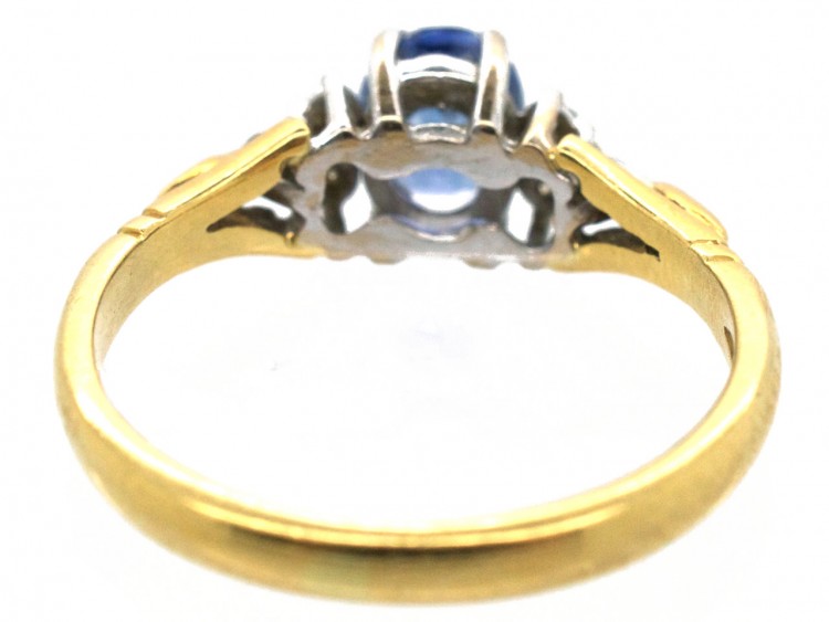 18ct Gold Ceylon Sapphire & Diamond Ring