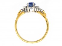 18ct Gold Ceylon Sapphire & Diamond Ring
