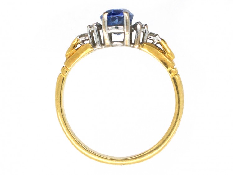 18ct Gold Ceylon Sapphire & Diamond Ring