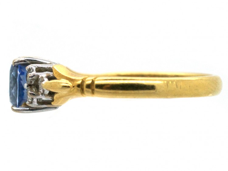 18ct Gold Ceylon Sapphire & Diamond Ring