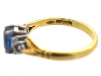 18ct Gold Ceylon Sapphire & Diamond Ring
