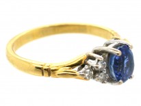18ct Gold Ceylon Sapphire & Diamond Ring