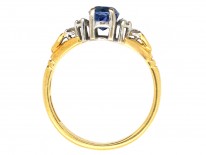 18ct Gold Ceylon Sapphire & Diamond Ring