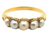 Regency 18ct Gold & Natural Split Pearl Ring