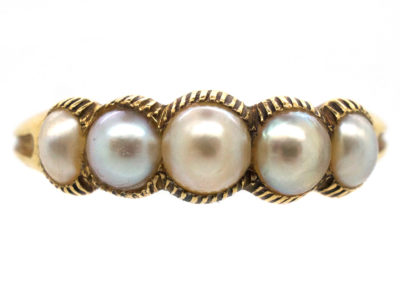Regency 18ct Gold & Natural Split Pearl Ring