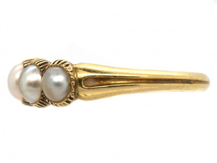 Regency 18ct Gold & Natural Split Pearl Ring