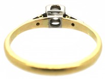 Diamond Solitaire Ring with Diamond Set Shoulders