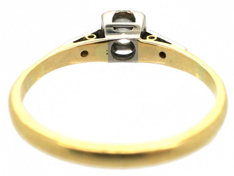 Diamond Solitaire Ring with Diamond Set Shoulders
