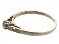 Art Deco Diamond Solitaire Ring with Diamond set Shoulders