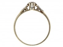 Art Deco Diamond Solitaire Ring with Diamond set Shoulders