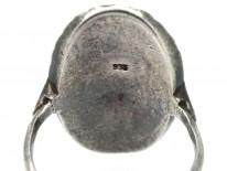 Art Deco Large Silver & Marcasite Oval Ring