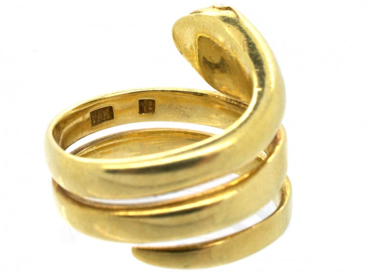 Victorian 18ct Gold Coily Snake Ring