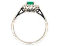 Emerald & Diamond Oval Cluster Ring
