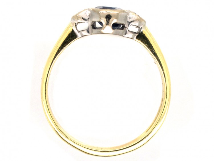 18ct Gold Sapphire & Diamond Three Stone Ring