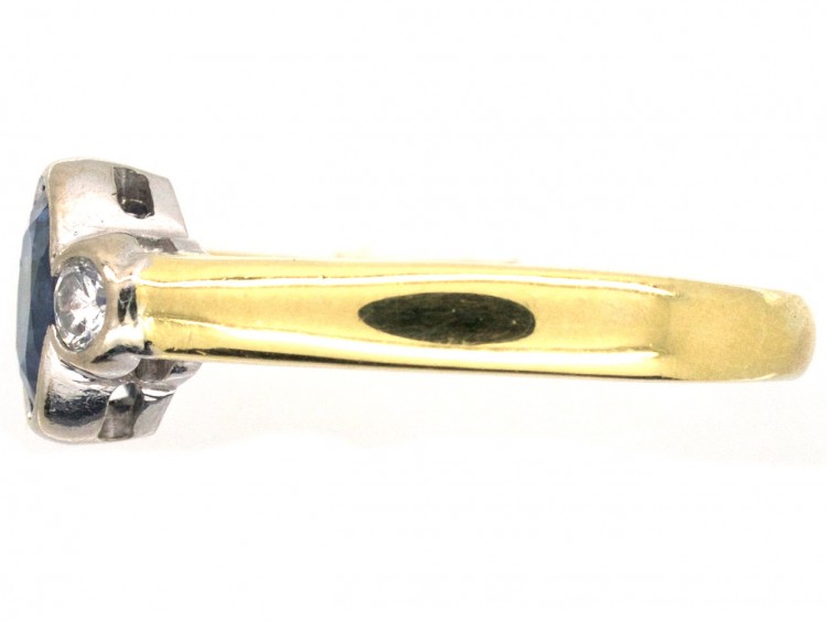 18ct Gold Sapphire & Diamond Three Stone Ring