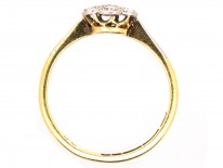 Edwardian 18ct Gold & Platinum Diamond Set Daisy Ring