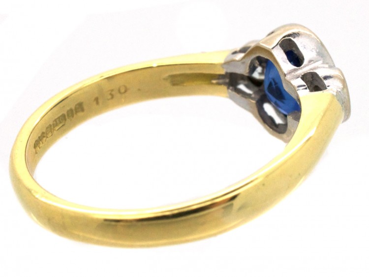 18ct Gold Sapphire & Diamond Three Stone Ring