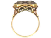 Retro 14ct Gold & Smoky Quartz Ring
