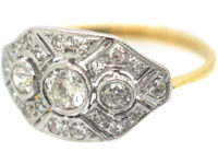 18ct White Gold & Platinum Diamond Octagonal Ring