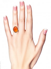 1930s Amber ​& Silver Ring
