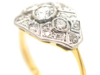 18ct White Gold & Platinum Diamond Octagonal Ring