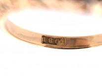 Victorian Three Stone Diamond Carved Half Hoop Ring