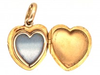 Edwardian 18ct Gold Heart Locket Set With a Diamond