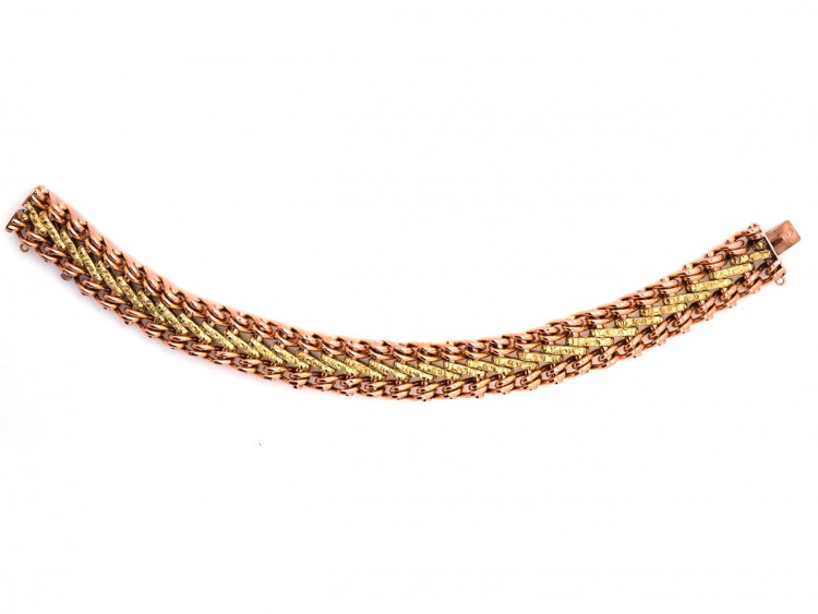 French 18ct Two Colour Gold Bracelet