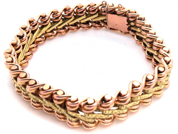 French 18ct Two Colour Gold Bracelet