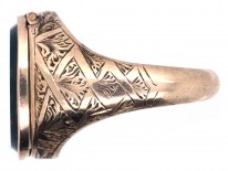 Victorian Opening Gold ​& Bloodstone Signet Ring